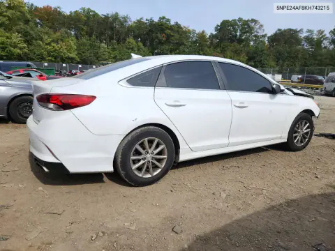 2019 Hyundai Sonata Se VIN 5NPE24AF8KH743215 фото 3