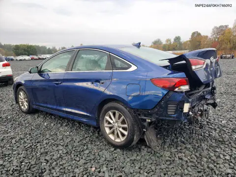5NPE24AF0KH746092 — 2019 Hyundai Sonata, фото 2 с аукциона Copart, Задняя часть