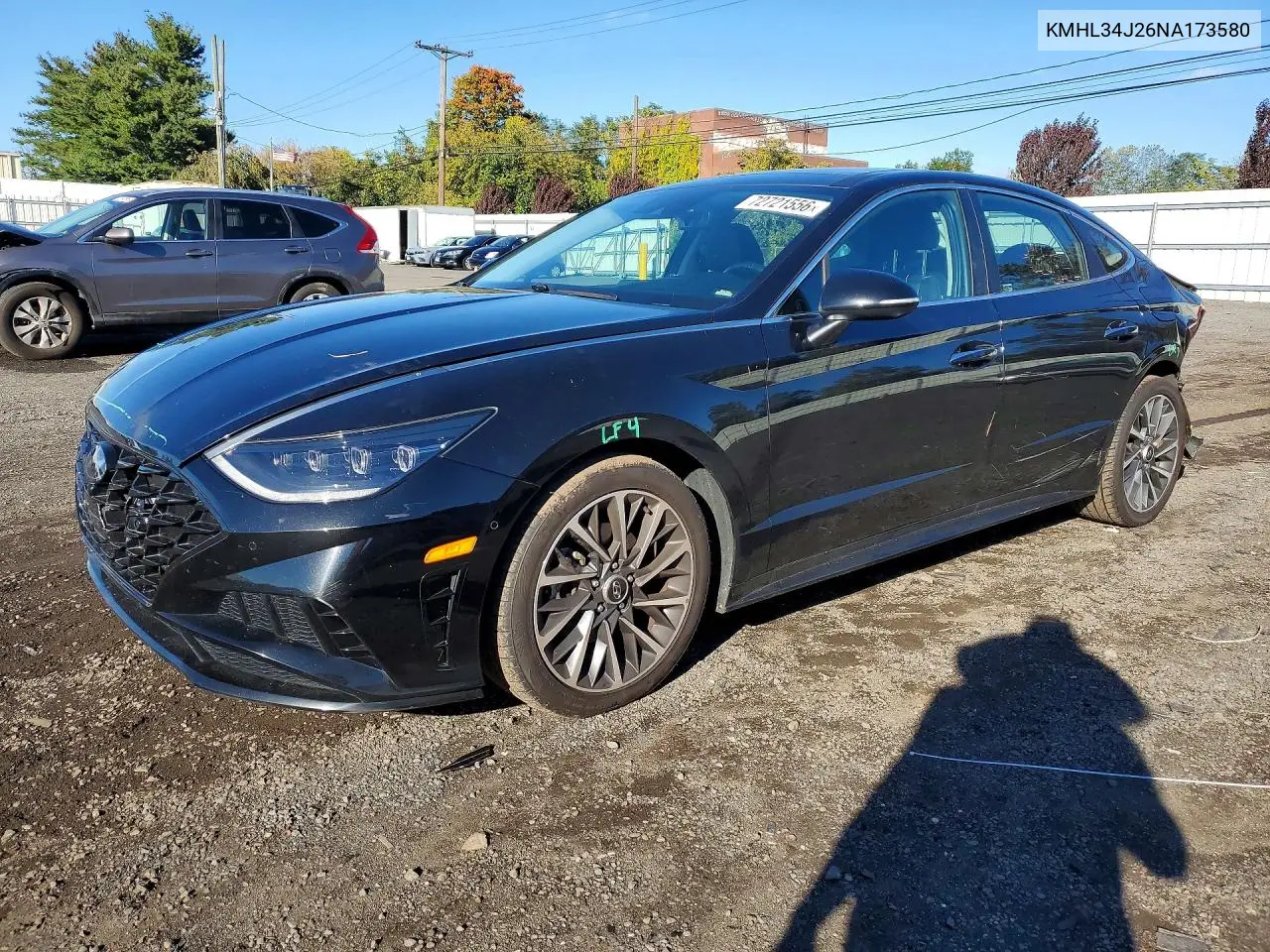 2022 Hyundai Sonata Limited VIN KMHL34J26NA173580 фото 1