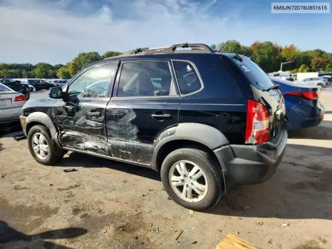 2008 Hyundai Tucson Se VIN KM8JN72D78U851615 фото 2