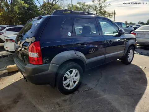 2008 Hyundai Tucson Se VIN KM8JN72D78U851615 фото 3