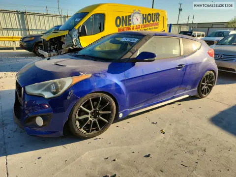 KMHTC6AE5EU201308 — 2014 Hyundai Veloster, Передняя часть, фото до ремонта