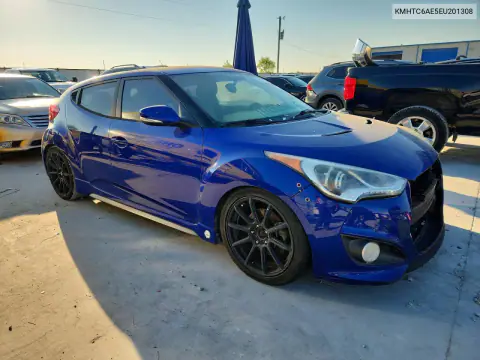 2014 Hyundai Veloster Turbo VIN KMHTC6AE5EU201308 фото 4