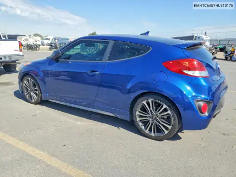 KMHTC6AE7HU313175 — 2017 Hyundai Veloster, фото 2 с аукциона Copart, Передняя часть