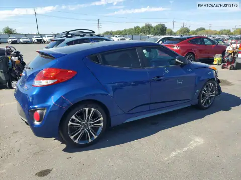 KMHTC6AE7HU313175 — 2017 Hyundai Veloster, фото 3 с аукциона Copart, Передняя часть