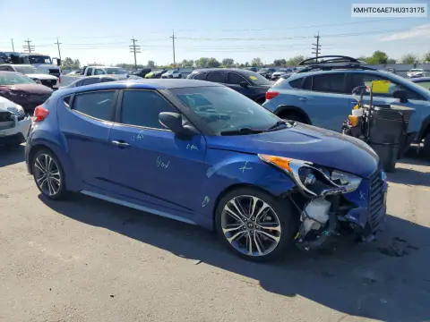 KMHTC6AE7HU313175 — 2017 Hyundai Veloster, фото 4 с аукциона Copart, Передняя часть