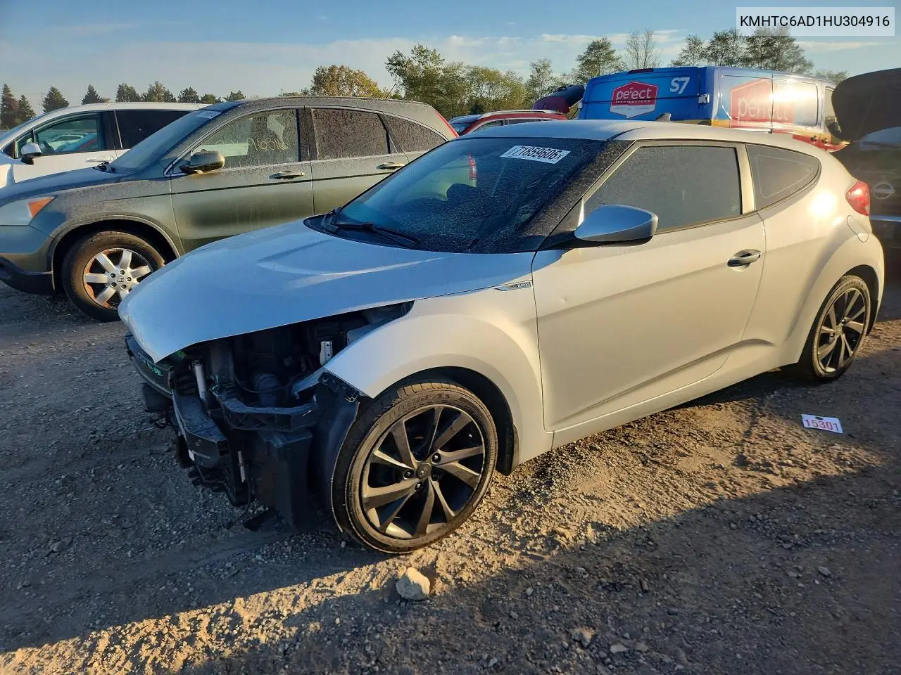 2017 Hyundai Veloster Base VIN KMHTC6AD1HU304916 фото 1