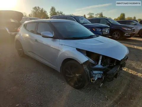 2017 Hyundai Veloster Base VIN KMHTC6AD1HU304916 фото 4