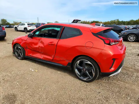 2019 Hyundai Veloster Turbo 1.6T VIN KMHTH6AB6KU002271 фото 2