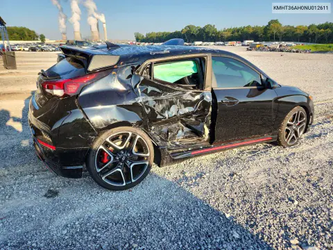 2022 Hyundai Veloster N Base VIN KMHT36AH0NU012611 фото 3