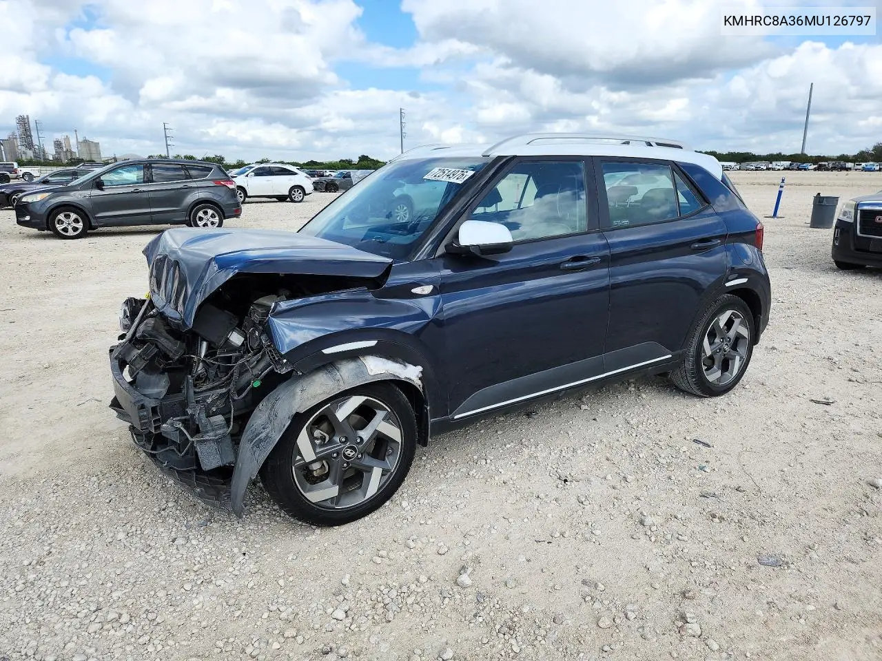 KMHRC8A36MU126797 Hyundai Venue 2021 — повреждение Передняя часть, фото до ремонта
