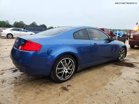 2005 Infiniti G35 Base VIN JNKCV54E75M402016 фото 3