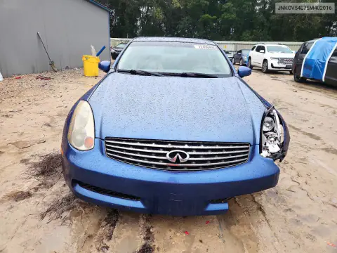 2005 Infiniti G35 Base VIN JNKCV54E75M402016 фото 5