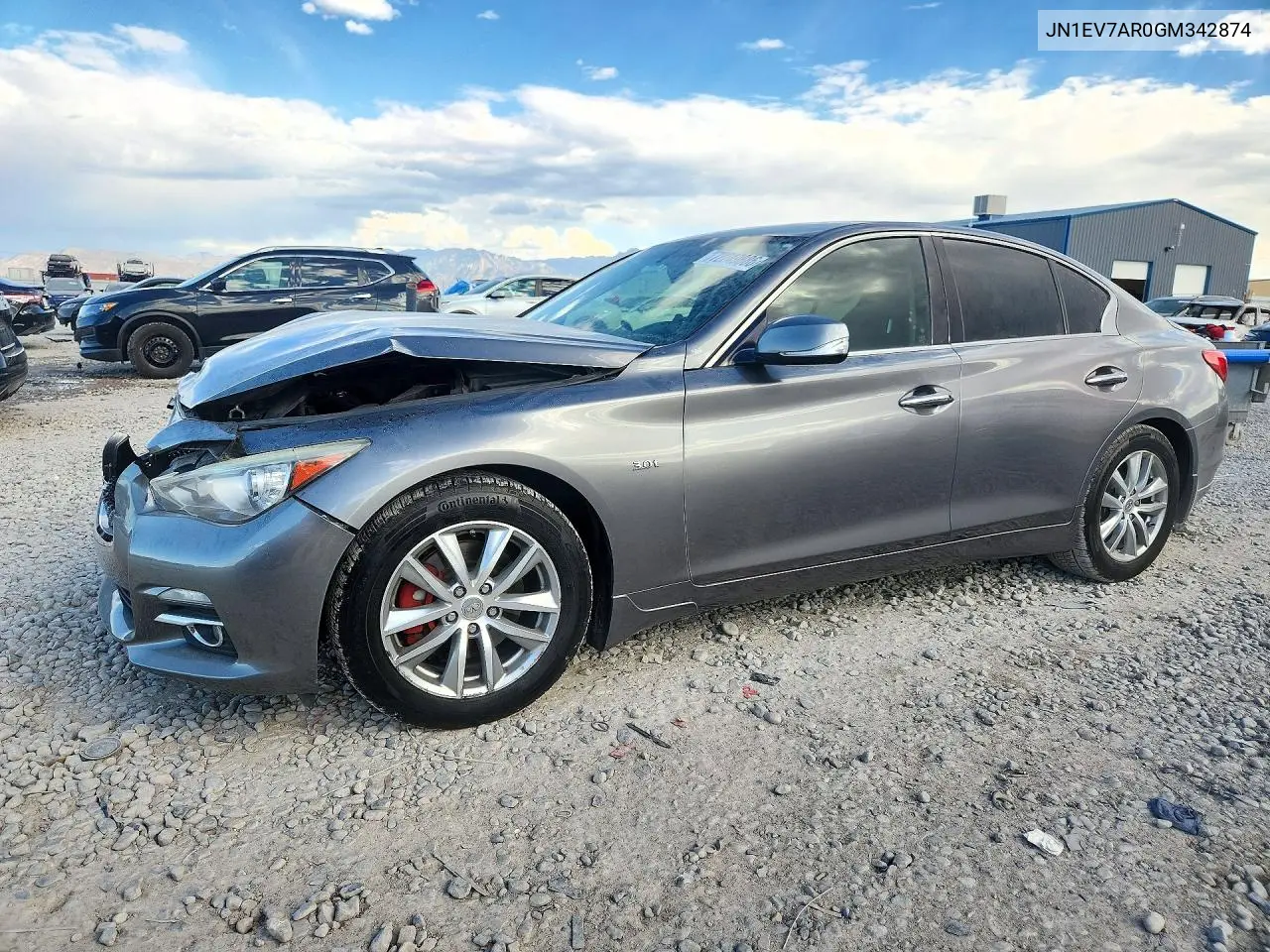 JN1EV7AR0GM342874 Infiniti Q50 2016 — повреждение Передняя часть, фото до ремонта