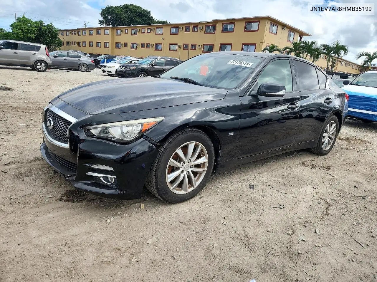 JN1EV7AR8HMB35199 Infiniti Q50 2017 — повреждение Подтопление, фото до ремонта