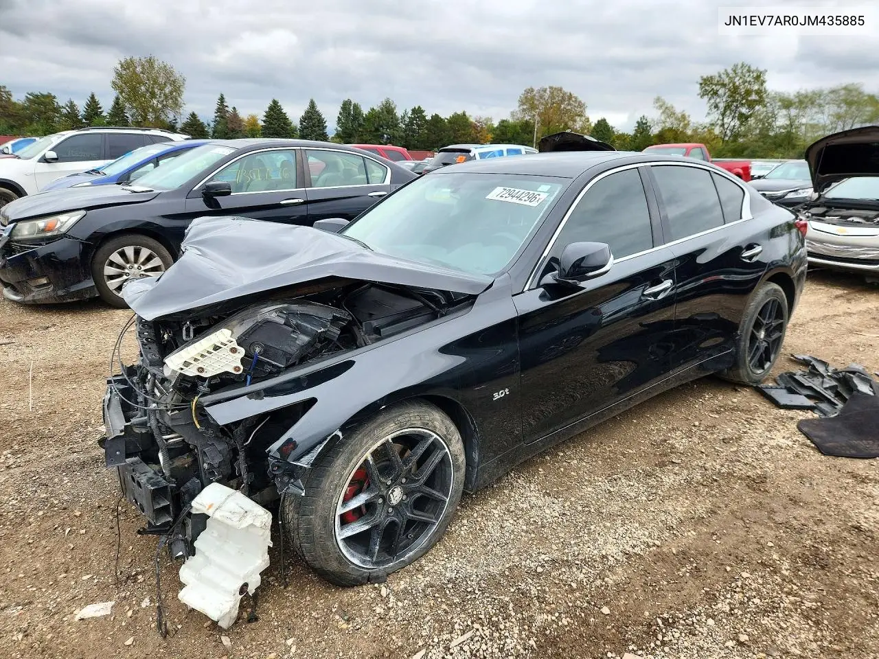 JN1EV7AR0JM435885 Infiniti Q50 2018 — повреждение Передняя часть, фото до ремонта
