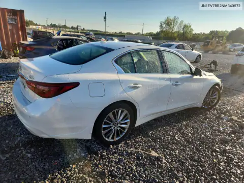 JN1EV7BR2NM340572 — 2022 Infiniti Q50, фото 3 с аукциона Copart, Боковая часть
