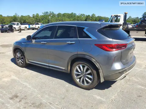 3PCAJ5CB7MF108361 — 2021 Infiniti QX50, фото 2 с аукциона Copart, Передняя часть