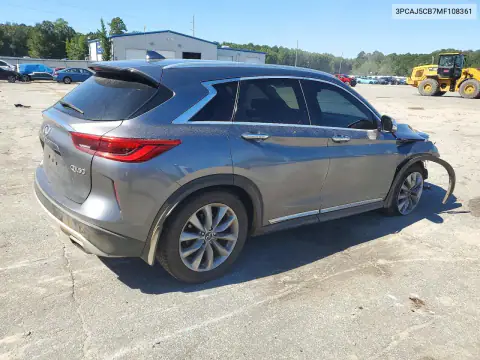 3PCAJ5CB7MF108361 — 2021 Infiniti QX50, фото 3 с аукциона Copart, Передняя часть