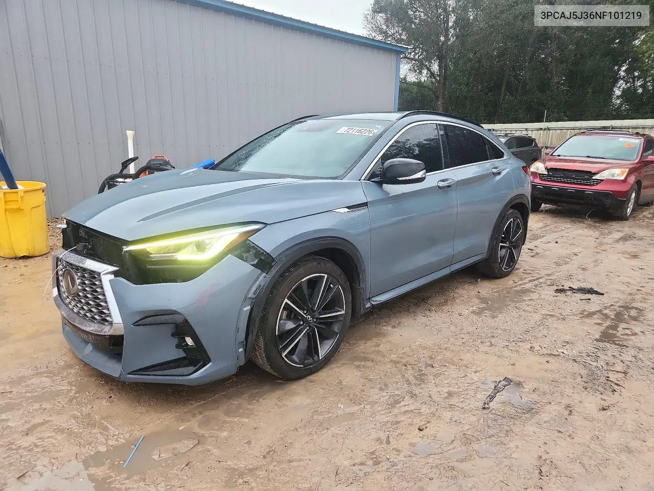 2022 Infiniti Qx55 Luxe VIN 3PCAJ5J36NF101219 фото 1