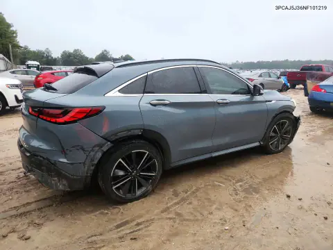 2022 Infiniti Qx55 Luxe VIN 3PCAJ5J36NF101219 фото 3