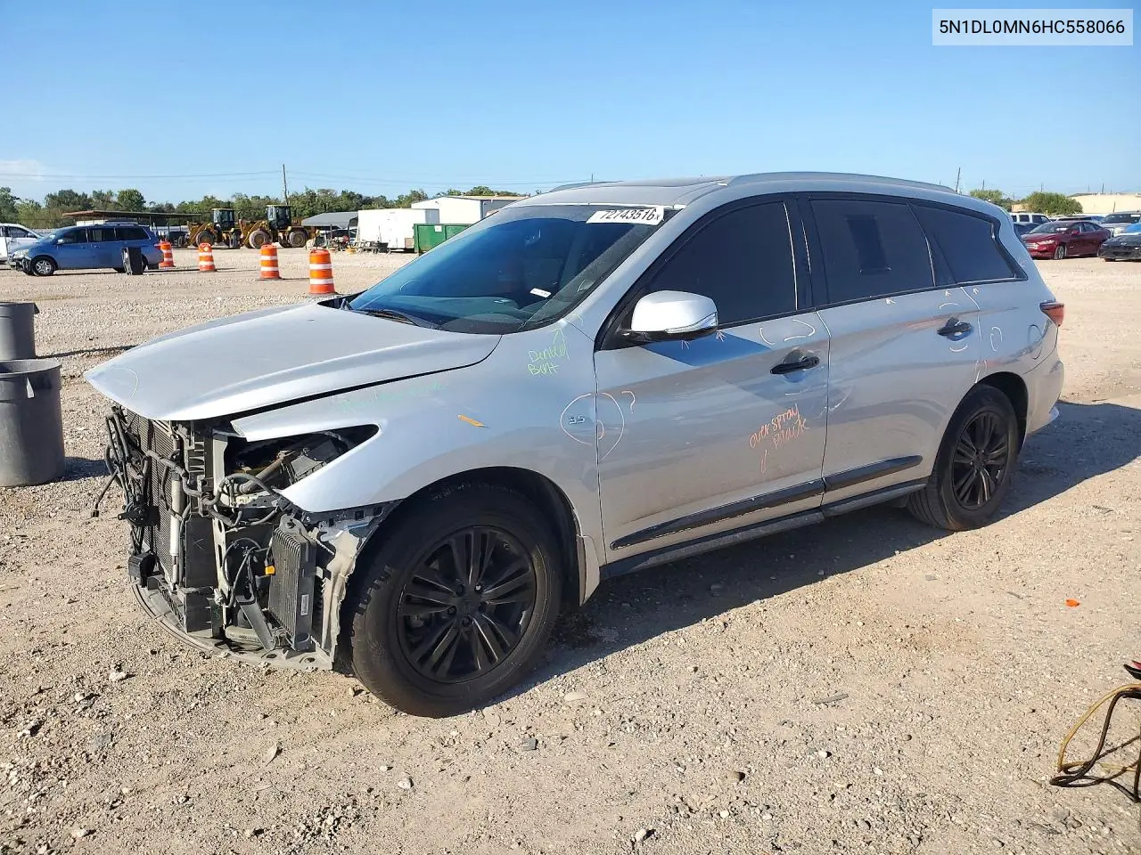 5N1DL0MN6HC558066 Infiniti QX60 2017 — повреждение Передняя часть, фото до ремонта