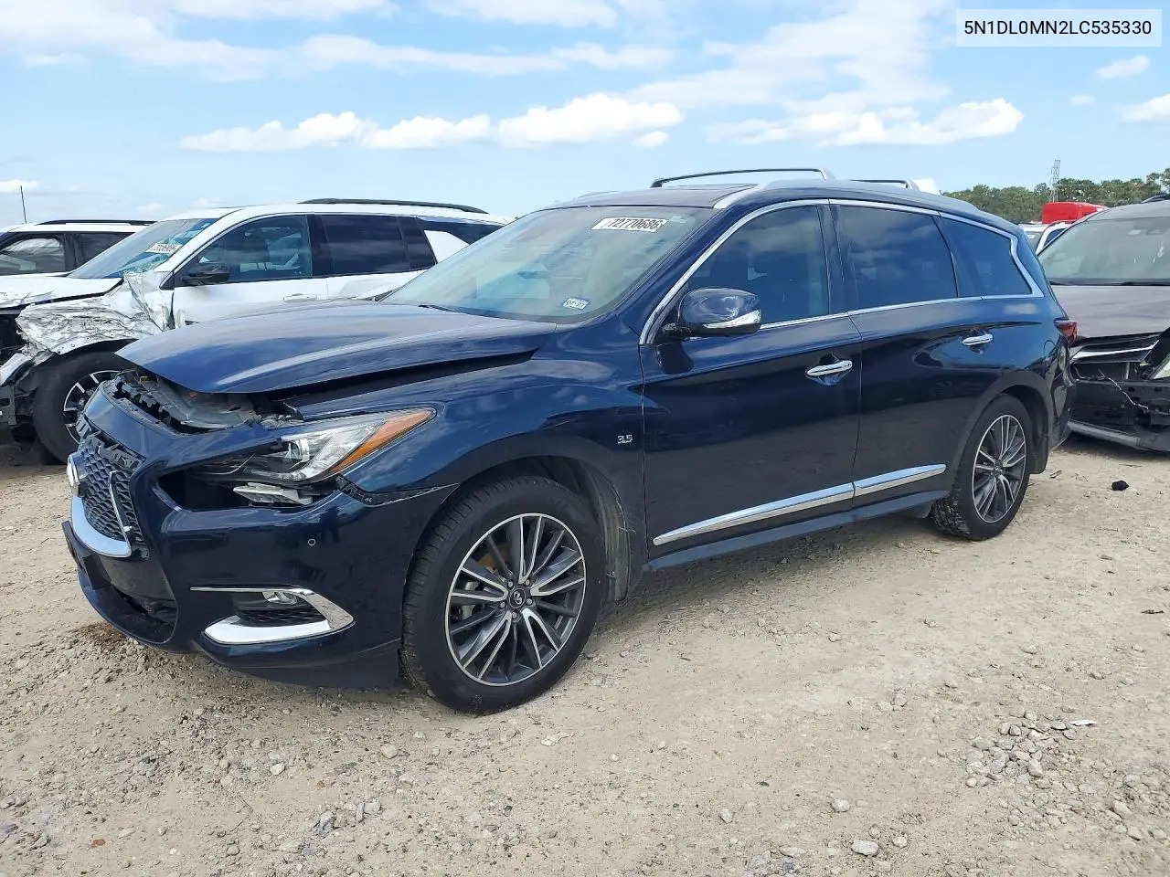 5N1DL0MN2LC535330 Infiniti QX60 2020 — повреждение Передняя часть, фото до ремонта