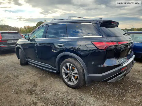 5N1DL1FS3NC339134 — 2022 Infiniti QX60, фото 2 с аукциона Copart, Боковая часть