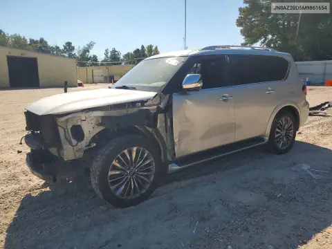 JN8AZ2BD5M9861654 — 2021 Infiniti QX80, Передняя часть, фото до ремонта