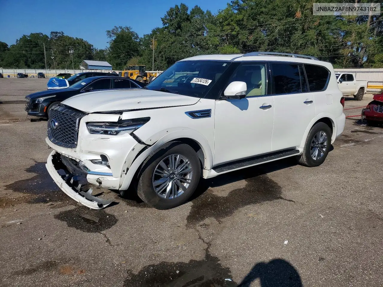JN8AZ2AF8N9743182 Infiniti QX80 2022 — повреждение Передняя часть, фото до ремонта