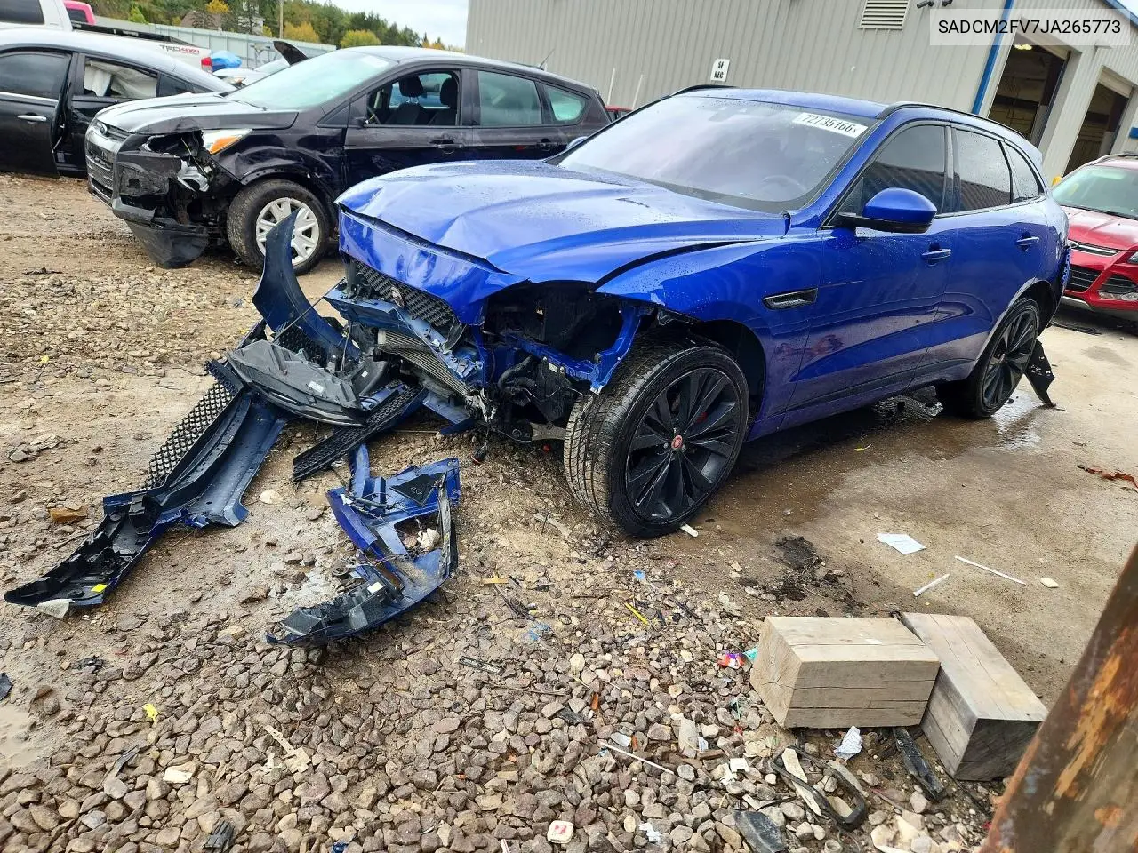 SADCM2FV7JA265773 Jaguar F-Pace 2018 — повреждение Передняя часть, фото до ремонта