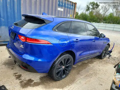 SADCM2FV7JA265773 — 2018 Jaguar F-Pace, фото 3 с аукциона Copart, Передняя часть