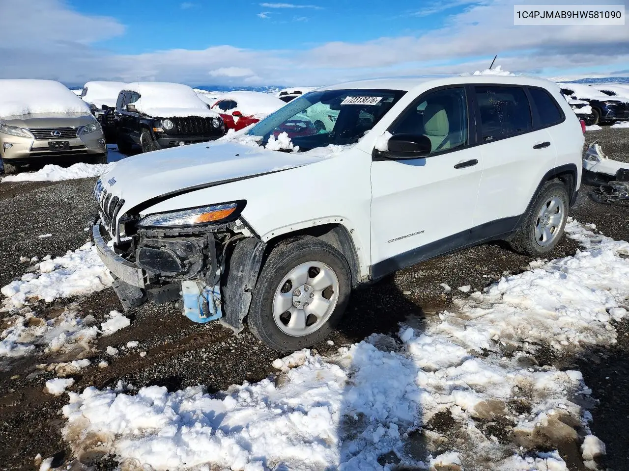 2017 Jeep Cherokee Sport VIN 1C4PJMAB9HW581090 фото 1