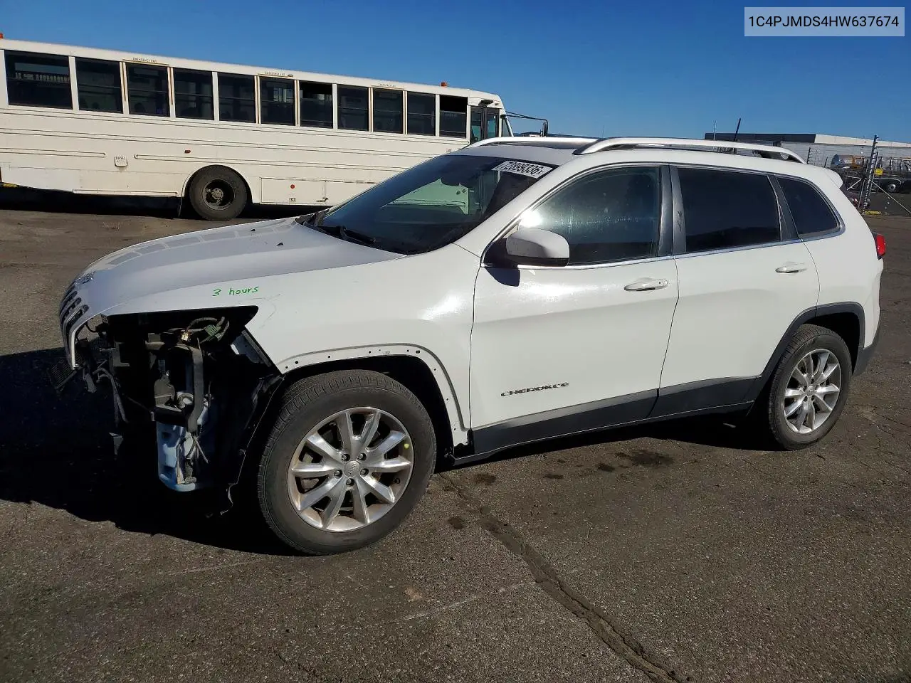 1C4PJMDS4HW637674 Jeep Cherokee 2017 — повреждение Передняя часть, фото до ремонта