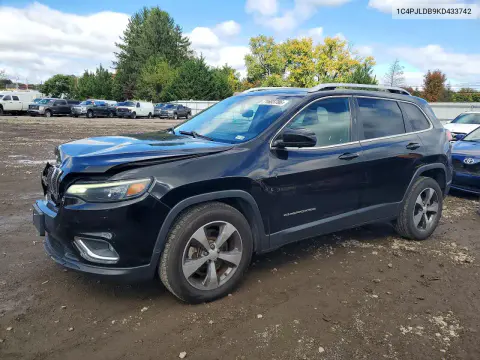 1C4PJLDB9KD433742 — 2019 Jeep Cherokee, Передняя часть, фото до ремонта