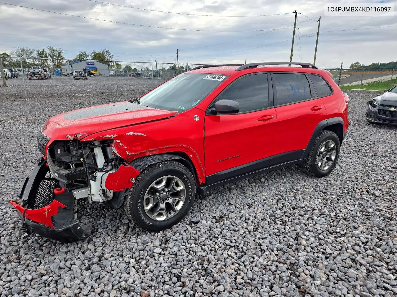 1C4PJMBX4KD116097 Jeep Cherokee 2019 — повреждение Передняя часть, фото до ремонта