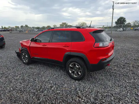 1C4PJMBX4KD116097 — 2019 Jeep Cherokee, фото 2 с аукциона Copart, Передняя часть