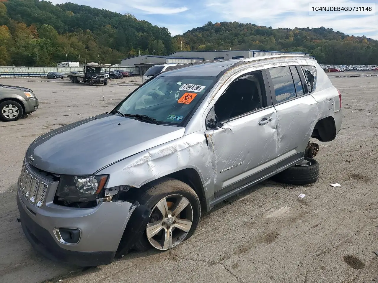 2016 Jeep Compass Latitude VIN 1C4NJDEB4GD731148 фото 1