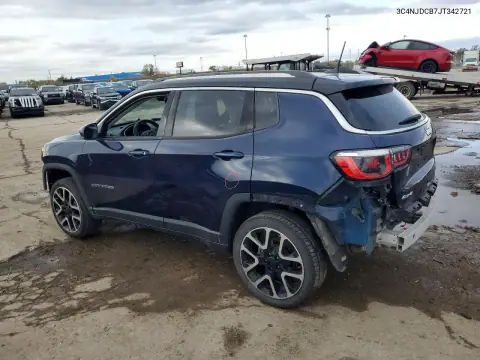 3C4NJDCB7JT342721 — 2018 Jeep Compass, фото 2 с аукциона Copart, Передняя часть