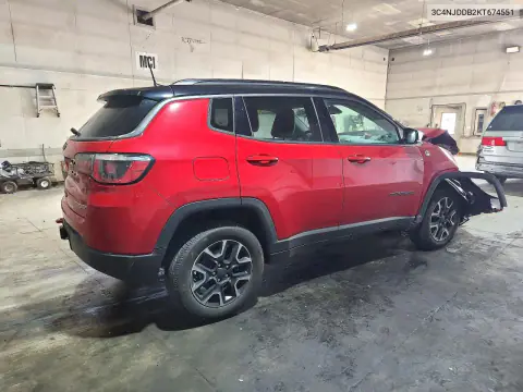 2019 Jeep Compass Trailhawk VIN 3C4NJDDB2KT674551 фото 3