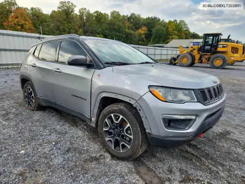 3C4NJDDBXLT202891 — 2020 Jeep Compass, фото 4 с аукциона Copart, Передняя часть