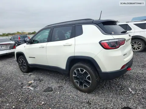 3C4NJDDB6MT594611 — 2021 Jeep Compass, фото 2 с аукциона Copart, Механические повреждения