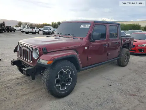 1C6HJTFG5ML528392 — 2021 Jeep Gladiator, Задняя часть, фото до ремонта