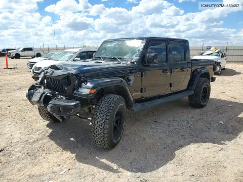 1C6HJTFG7ML550457 — 2021 Jeep Gladiator, Передняя часть, фото до ремонта