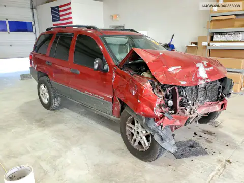 1J4GW48N04C358038 — 2004 Jeep Grand Cherokee, фото 4 с аукциона Copart, Передняя часть