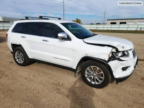 1C4RJFBG2FC124036 — 2015 Jeep Grand Cherokee, фото 4 с аукциона Copart, Передняя часть