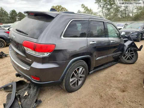2019 Jeep Grand Cherokee Limited VIN 1C4RJFBG3KC730942 фото 3