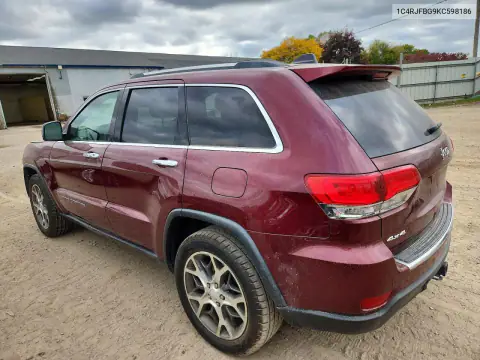 1C4RJFBG9KC598186 — 2019 Jeep Grand Cherokee, фото 2 с аукциона Copart, Передняя часть