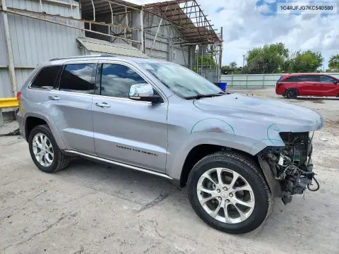 1C4RJFJG7KC540580 — 2019 Jeep Grand Cherokee, фото 4 с аукциона Copart, Передняя часть