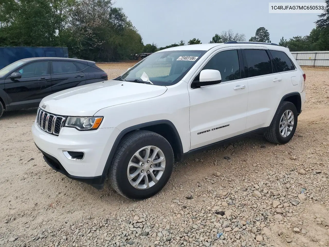 2021 Jeep Grand Cherokee Laredo VIN 1C4RJFAG7MC650533 фото 1